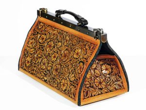 Hand-Carved Leather Doctor's Bag