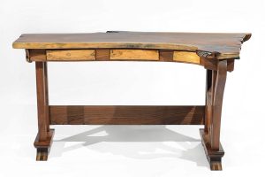 Small Walnut Desk with Spalted Maple Drawers