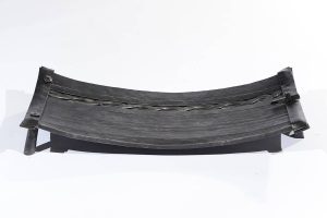 Large Iron Platter with Three Legs and Braided Iron Detail