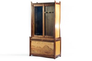 Large Gun Cabinet with Mountain Scene