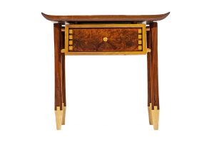 Walnut End Table with Maple Accents