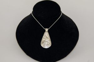 Sterling Silver Bright Cut Teardrop Pendant