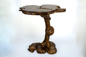 Burl Pedestal Table