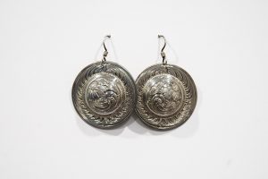 Sterling Silver Concho Earrings 2”
