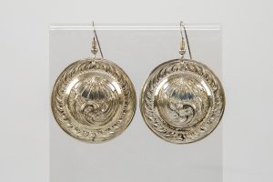 Sterling Silver Concho Earrings 2”