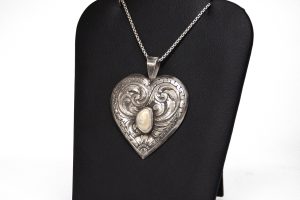 Heart Pendant with Elk Ivory