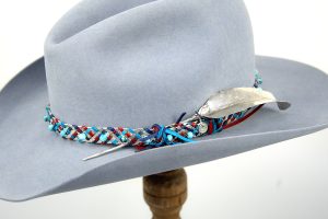 Silver, Turquoise and Leather Hatband