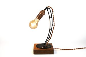 Minimalist Metal and Wood Lamp